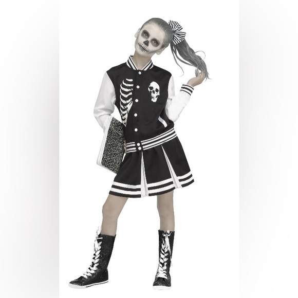Fun World Scare Squad Cheerleader Multi-Color Halloween Scary Costume - Picture 1 of 5